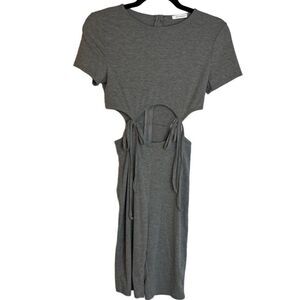 Day and Night ribbed cut out cropped jumpsuit Grey size Medium